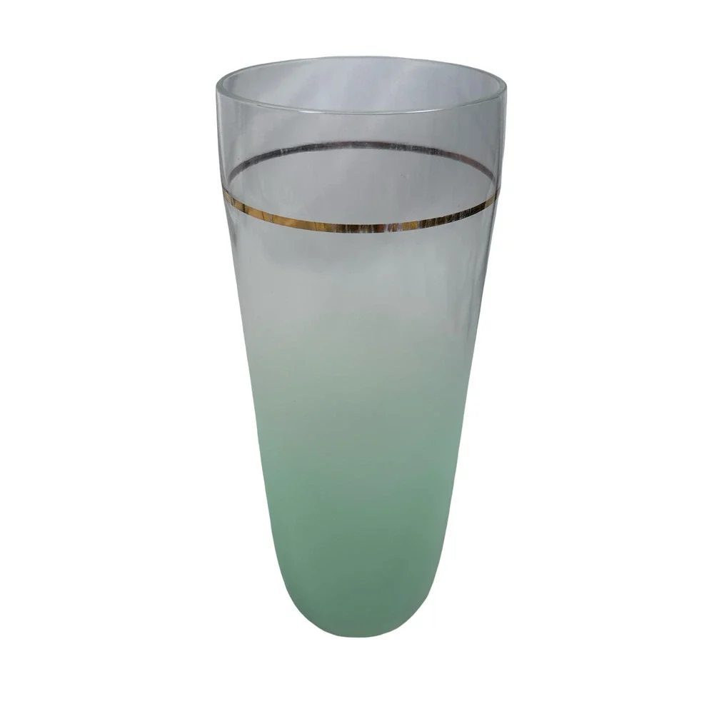 Vintage Mid Century Modern Blendo Seafoam Glass Decanter Carafe‎ 9.5
